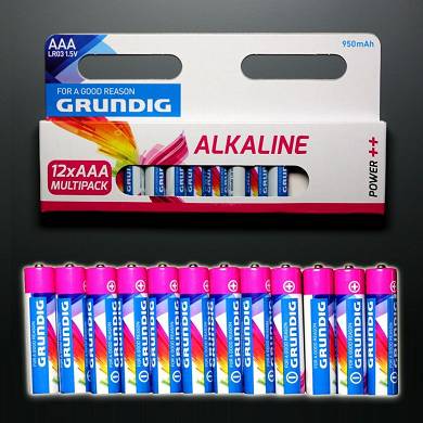 12 x Grundig Batterie AAA 1,5V Micro LR03 950mAh Rundzelle 12er Set Batterien V