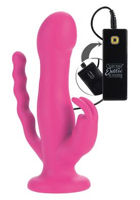 Umschnalldildo Love Rider - 10 Function Triple Rider pink