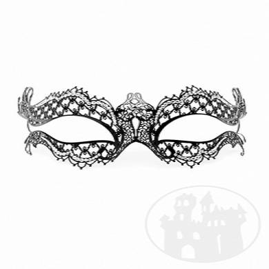 Venezianische Maske aus Metall mit Kristallsteinen