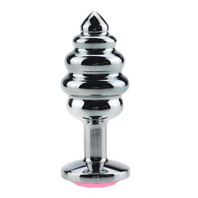 Buttplug Analplug aus poliertem Edelstahl mit Kristall 73 x 30mm