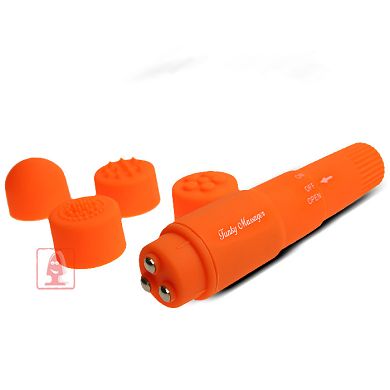 Funky Massager mit 4 Aufstzen - Orange