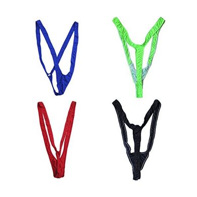WRISTCHIE 4 Pack Herren Sexy Jockstrap Borat Mankini Homosexuell Unterwäsche (Packung