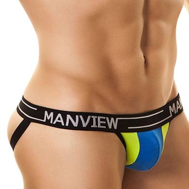 ManView Campus Fraternity Jockstrap Underwear Blue/Green