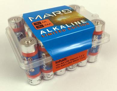 Mars Alkaline Limited Ed. Batterie Set, 24 Stück Box, 12x AA LR6 12x AAA LR03