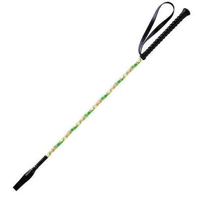 WHIP&GO "Fun Pnktchen" Reitgerte, leuchtgrn, bunte Punkte, 65 cm
