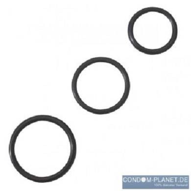 SPARTACUS Rubber Cock Ring Set 3er black