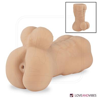 Gay-Masturbator mit Anus, Hoden und Waschbrettbauch