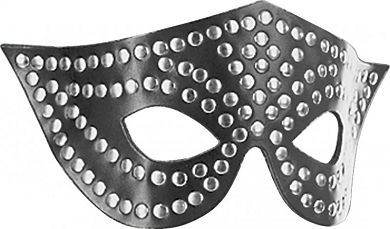 Leder Augenmaske mit Nieten (Wei)