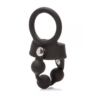 Weighted Ball Spreader: Penisring mit Hodenteiler, schwarz