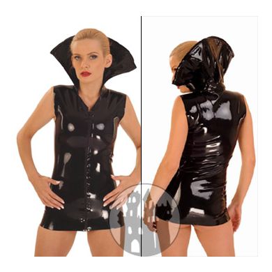 Latex Longshirt mit großem Kragen