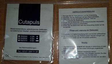 Cutapuls Elektroden für Tensgerät selbstklebend RM5050 Everyway Medical 4 Stk.