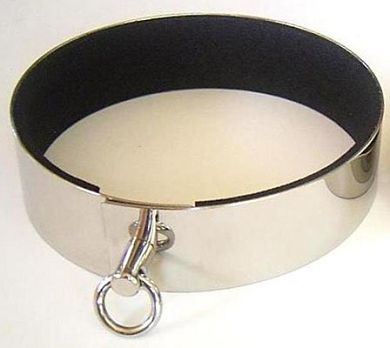 Edelstahl Halsband - mit Ring der O - Breite 3,0 cm - Halsumfang 42 cm