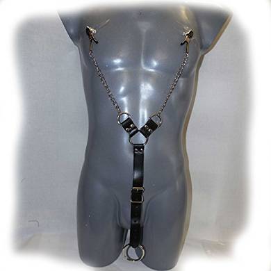 Klemmenset für den Mann- Nippel und Penisring - Male Nipple Clamps / Cock Ring Set