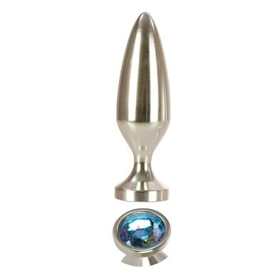 Aluminium Anal Plug mit Kristall 10 x 3cm
