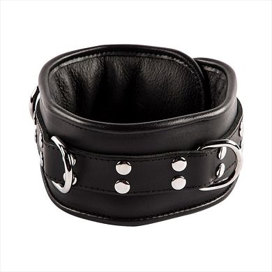 DeLuxe Leder Halsfessel - BREIT schwarz