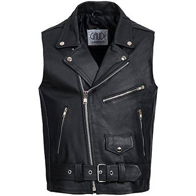 Herren Motorrad Lederweste Kutte Bikerweste Motorradweste Brando Jacke Rockabilly