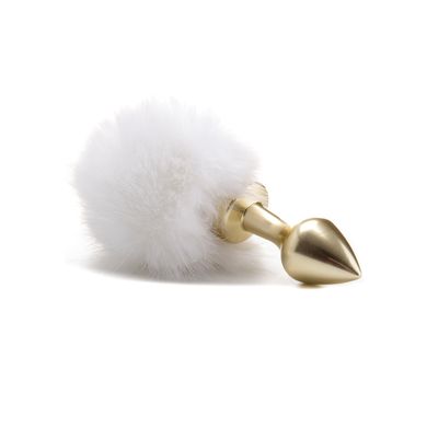 7,5 x 2,8 cm Beginner Bunny Tail Buttplug gold