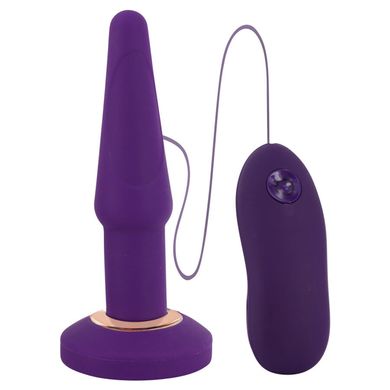 14,2 x 1,6 - 3,1 cm APEX Small Butt Plug with Vibrations Silicone purple