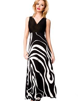 Maxi Kleid in schwarz/weiss
