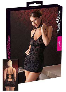 Kleid Flockprint mit floraler Samtbeflockung