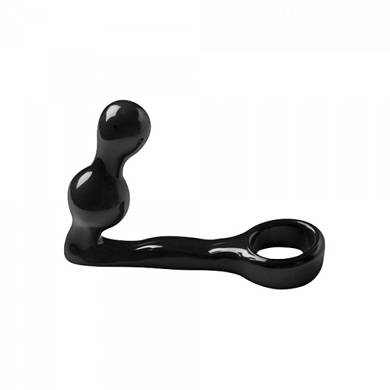 Penisring mit Analplug - in Schwarz