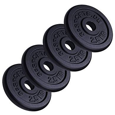 ScSPORTS 10 kg Hantelscheiben-Set Gusseisen 4 x 2.5 kg Gewichte 30/31 mm Bohrung