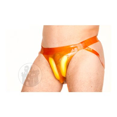 Latex Transvestiten-Slip geklebt