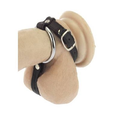 Metall Cockring Ø40mm Mit Leder schnalle und Hodenteiler