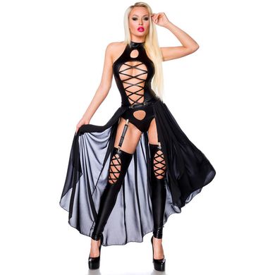 Saresia Kleid Wetlook schwarz
