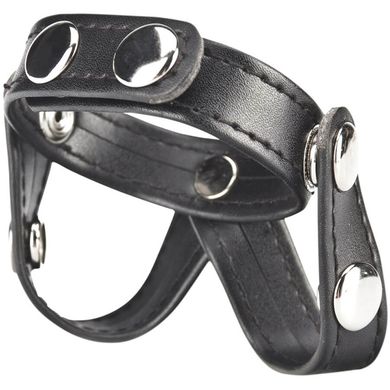 Cockstar V-Style Cockring with Ball Divider black