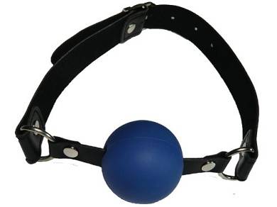 Bondage Leder Ball Mund Knebel in blau