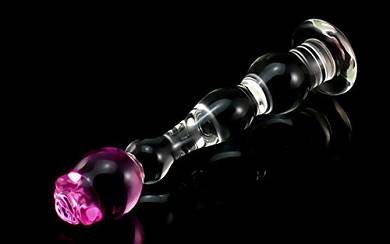 Greenpinecone Deluxe Beautiful Rose Glass Dildo Glasdildo Crystal Buttplug Kristall Glas A