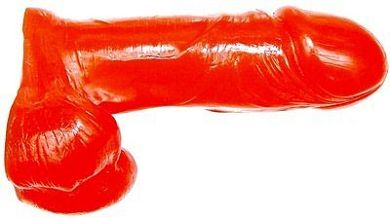SI IGNITE Thick Cock mit Balls. 18 cm (7 in). Rot