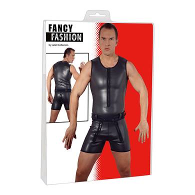 Herren Kurz-Overall schwarz