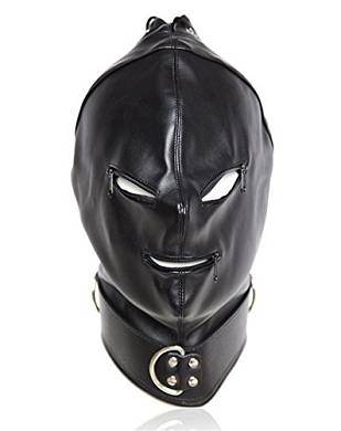 Greenpinecone Erotica Sklave Spiel Serie. Luxus Leder kopf-Maske mit Zip-Lock Schwarz Bond