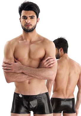 Eros Veneziani Herren Lack-Boxershort Schlangenoptik in schwarz
