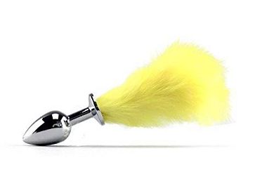 Extasialand Buttplug Analplug mit aufregendem gelben Fell Yellow Tail
