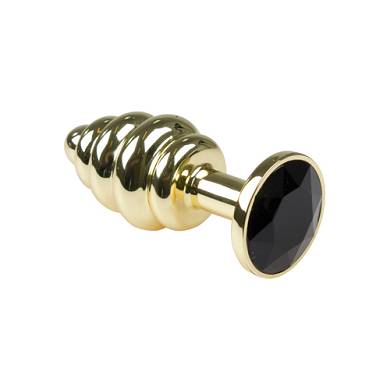 Geriffelter Buttplug aus Aluminium in Gold