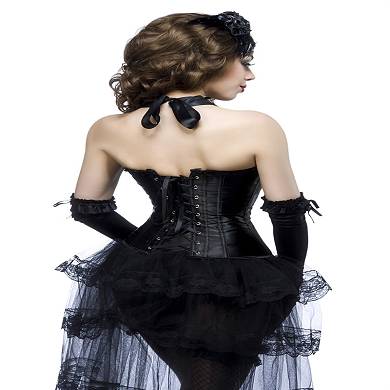 Burlesque Satin Corsage schwarz