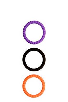 Dream Toys Neon Stimu 3 Cockring - Set Durchmesser circa 3.0 cm. lila. schwarz. orange