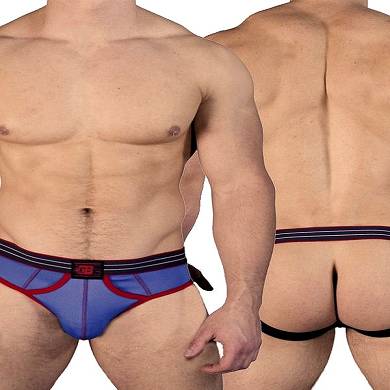 GB2 Double O Opening Jock Brief Underwear Sky/Red