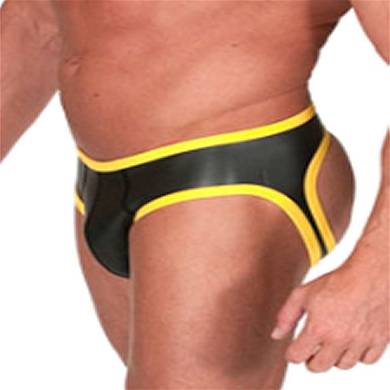 665 Leather Neoprene Open Back Bottoms Black/Yellow