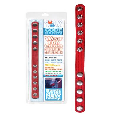 CockyBoys Leather Code Band - Red - Fisting
