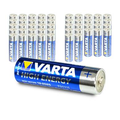 48x Varta AA High Energy Mignon LR06 Batterie - 2850mAh 1,5V Alkaline - 48 Stück