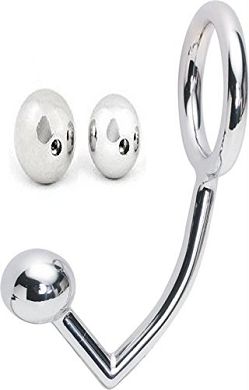 45mm Bondage Penis Cockring Set mit Anal Hook inkl. Kugeln 30. 40 und 50mm Penisring Asslo