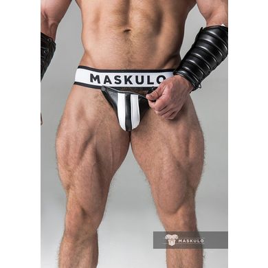 MASKULO - Fetish Jockstrap - Detachable codpiece - Black/White