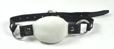 Ballknebel & Mundknebel weiß aus Leder