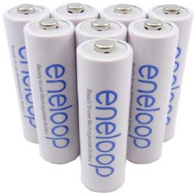 8 x Sanyo Eneloop Micro Akkus Batterien AAA in speziellen Weiss - More Power + Transportsc