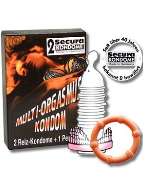 Secura Multi-Orgasmus-Kondom + Penisring 2er Pack