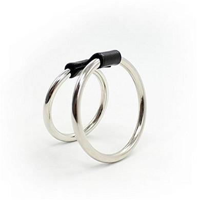 Omos Herren SM Penisring Enhancer Doppel Metall Cockring . Silber